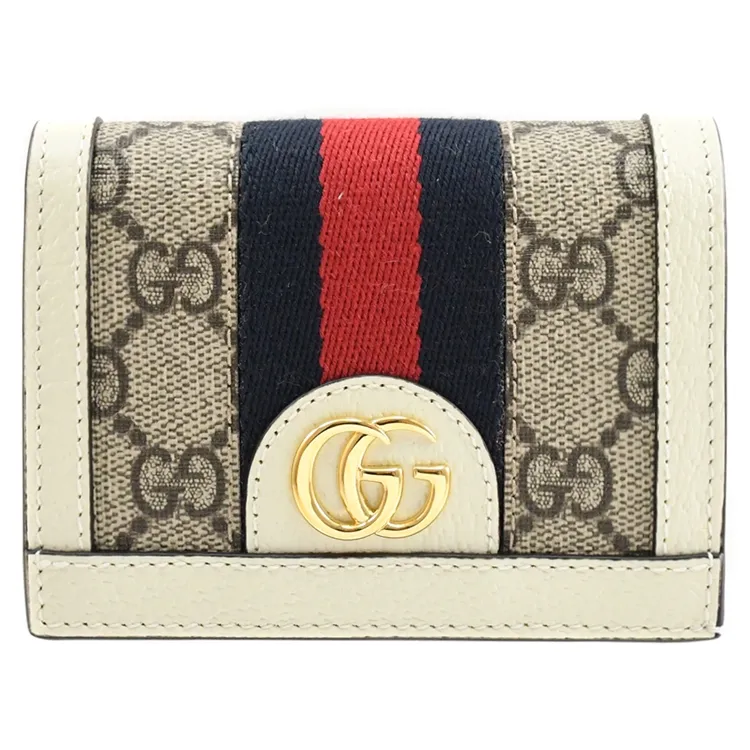 GUCCI 523153 Ophidia GG 經典織帶印花釦式長夾.白邊 歷史價格詳細信息