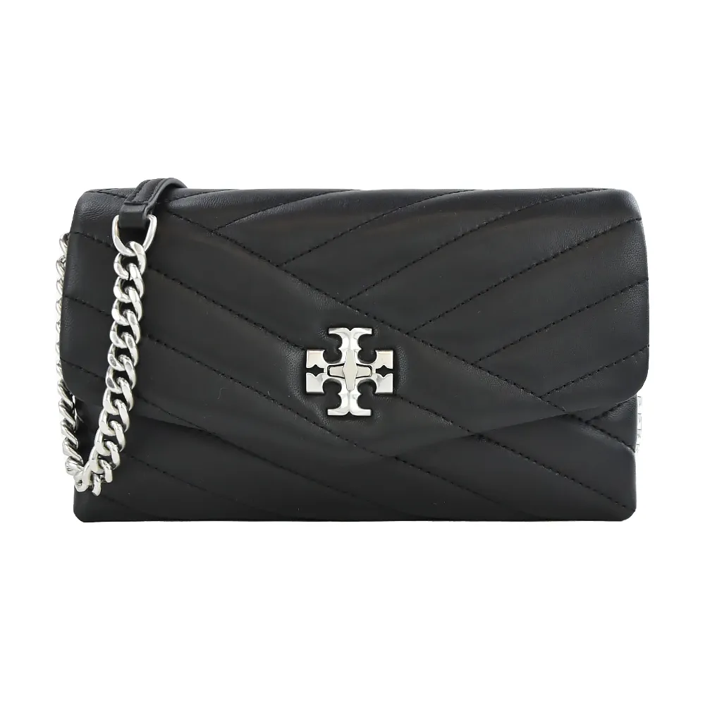 TORY BURCH Kira Chevron 銀釦絎縫皮革皮夾式鍊包(淺沙色) 90343 288 歷史價格詳細信息