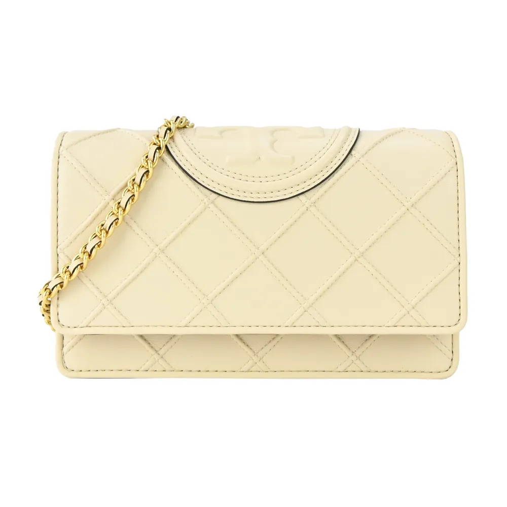 TORY BURCH FLEMING 菱格紋手提/斜背兩用束口水桶包-小/奶油白 歷史價格詳細信息