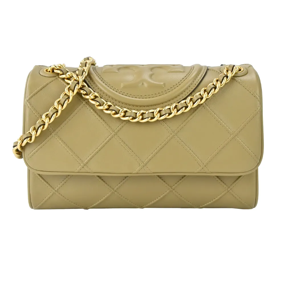 TORY BURCH FLEMING 菱格紋手提/斜背兩用束口水桶包-小/奶油白 歷史價格詳細信息