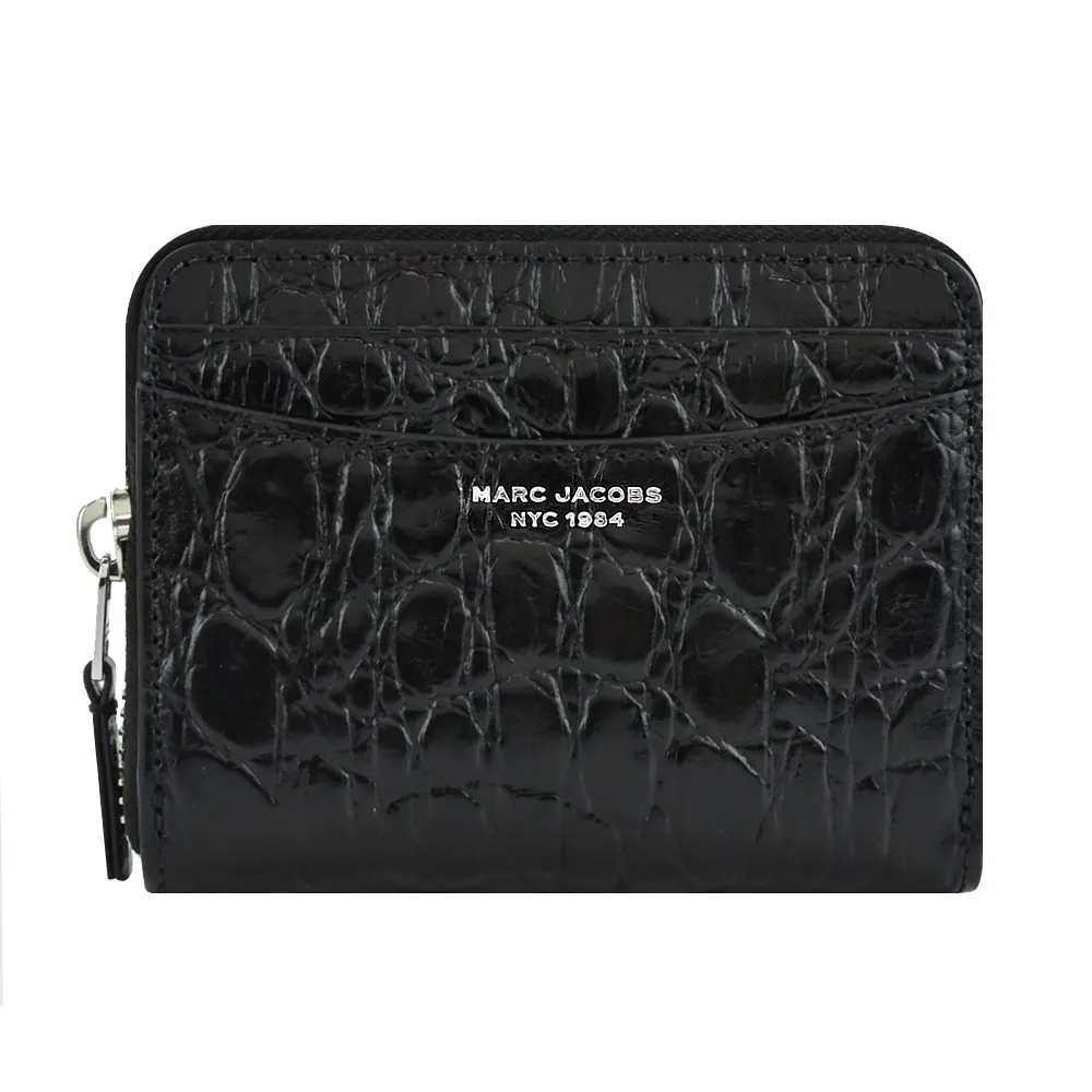 MARC JACOBS MJ THE BOLD 皮革壓印LOGO卡片零錢包-黑 歷史價格詳細信息