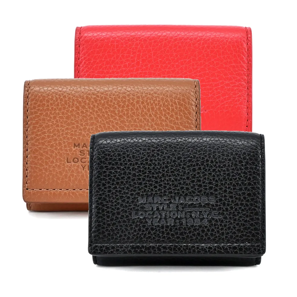 MARC JACOBS THE LEATHER荔枝紋三折零錢短夾-棕 歷史價格詳細信息