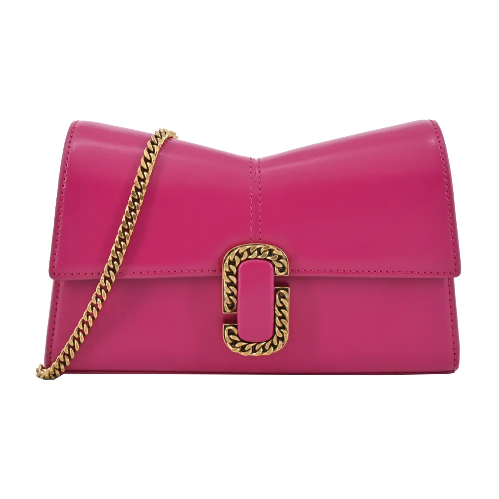 MARC JACOBS 鎖鏈標誌小牛皮迷你手提/斜背二用包(黑色) 2P3HSC004H01 001 歷史價格詳細信息