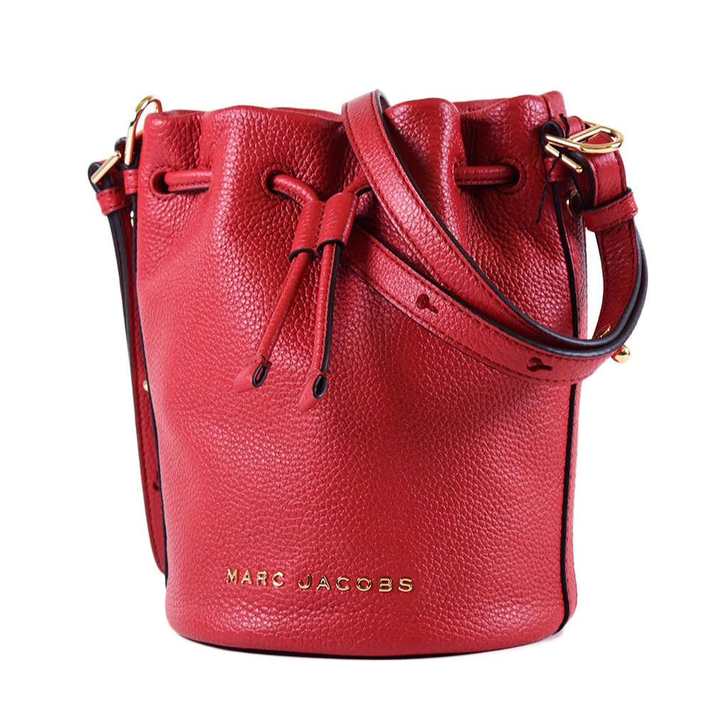 MARC JACOBS 牛皮荔枝紋束口手提/斜背二用水桶包-黑色 歷史價格詳細信息