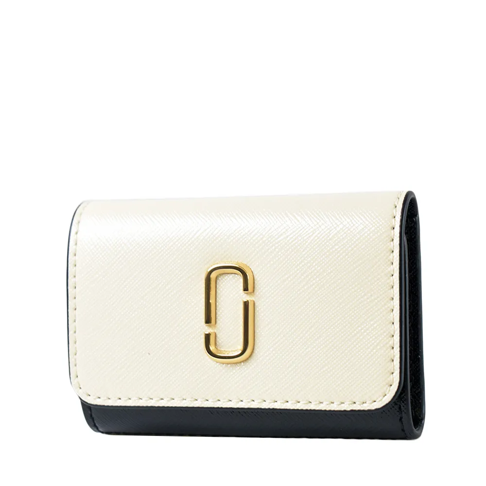 MARC JACOBS 專櫃款 雙J LOGO牛皮拉鍊短夾-雲白 歷史價格詳細信息