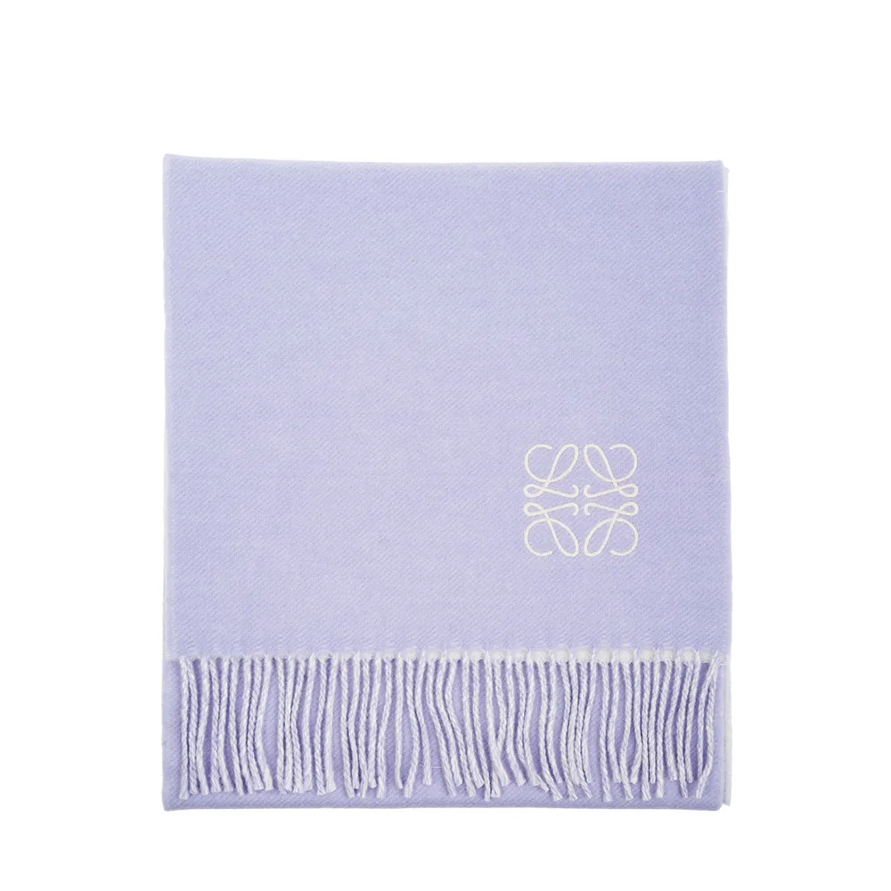 LOEWE 新款雙色LOEWE羊毛與馬海毛混紡流蘇圍巾 (海軍藍/黑色) 歷史價格詳細信息