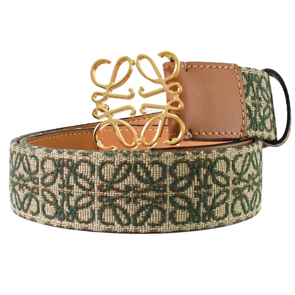 LOEWE Anagram 粒面拼平滑牛皮雙面可用皮帶(黑色/焦糖色) E619Z20.X04 2545 歷史價格詳細信息