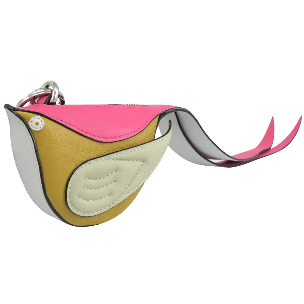 LOEWE PAJARO 撞色小鳥造型鑰匙圈零錢包.粉邊 價格比較,價格查詢,歷史價格詳細信息