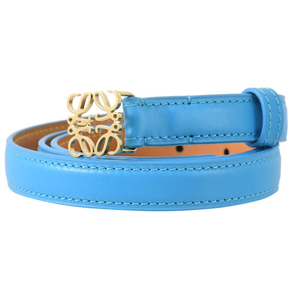 LOEWE ANAGRAM 鏤空雕花小牛皮雙面穿扣式皮帶/腰封.黃 歷史價格詳細信息