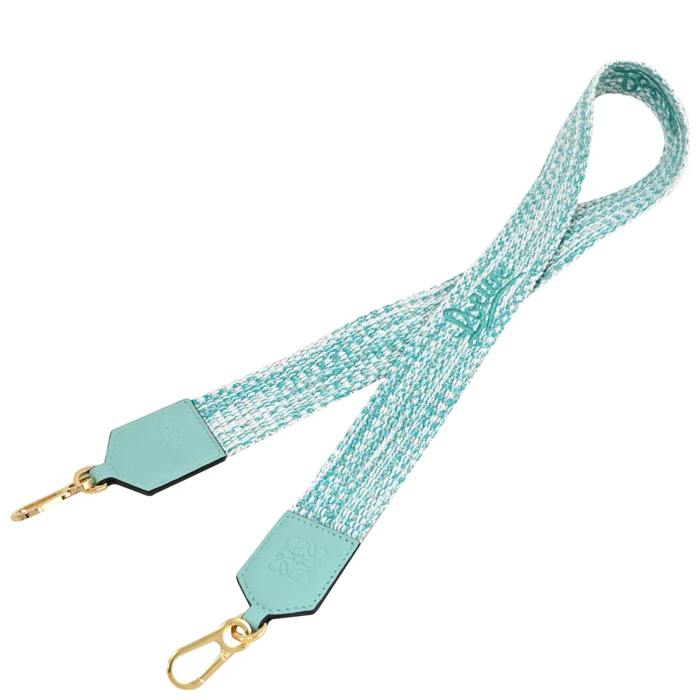 LOEWE 電繡LOGO雙色寬版織帶造型替換背帶.深藍 98cm 歷史價格詳細信息