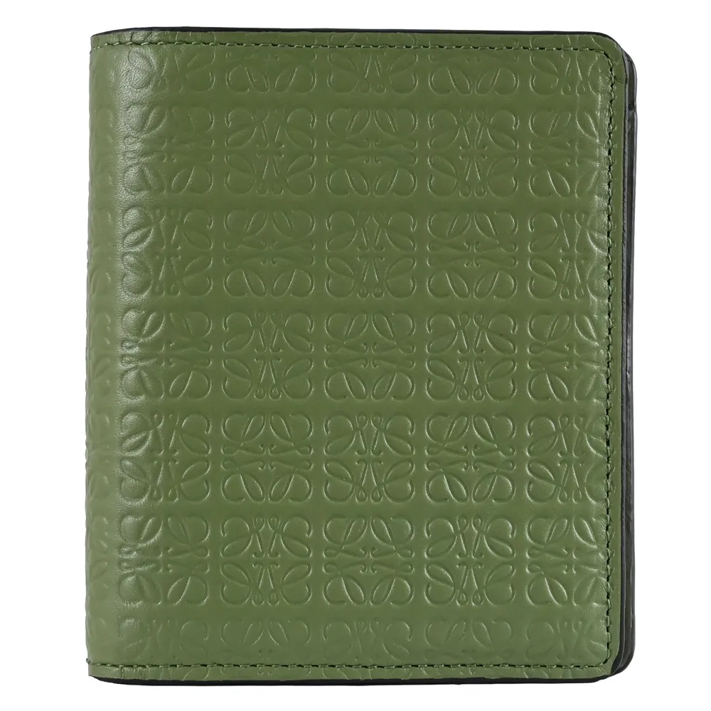 LOEWE 烙印LOGO撞色小牛皮釦式零錢短夾.亮橘 歷史價格詳細信息