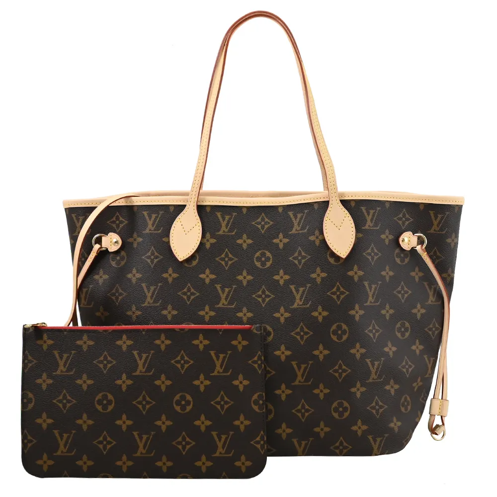 Louis Vuitton Neverfull MM經典 Monogram帆布托特包(米色) 歷史價格詳細信息