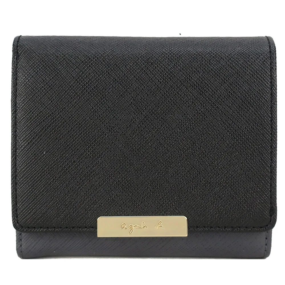 agnes b.鐵牌LOGO雙色翻蓋短夾-深藍 歷史價格詳細信息