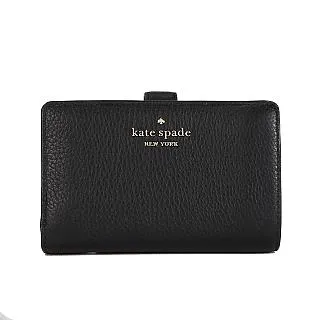 KATE SPADE 荔枝紋釦式對開長夾-黑色 歷史價格詳細信息