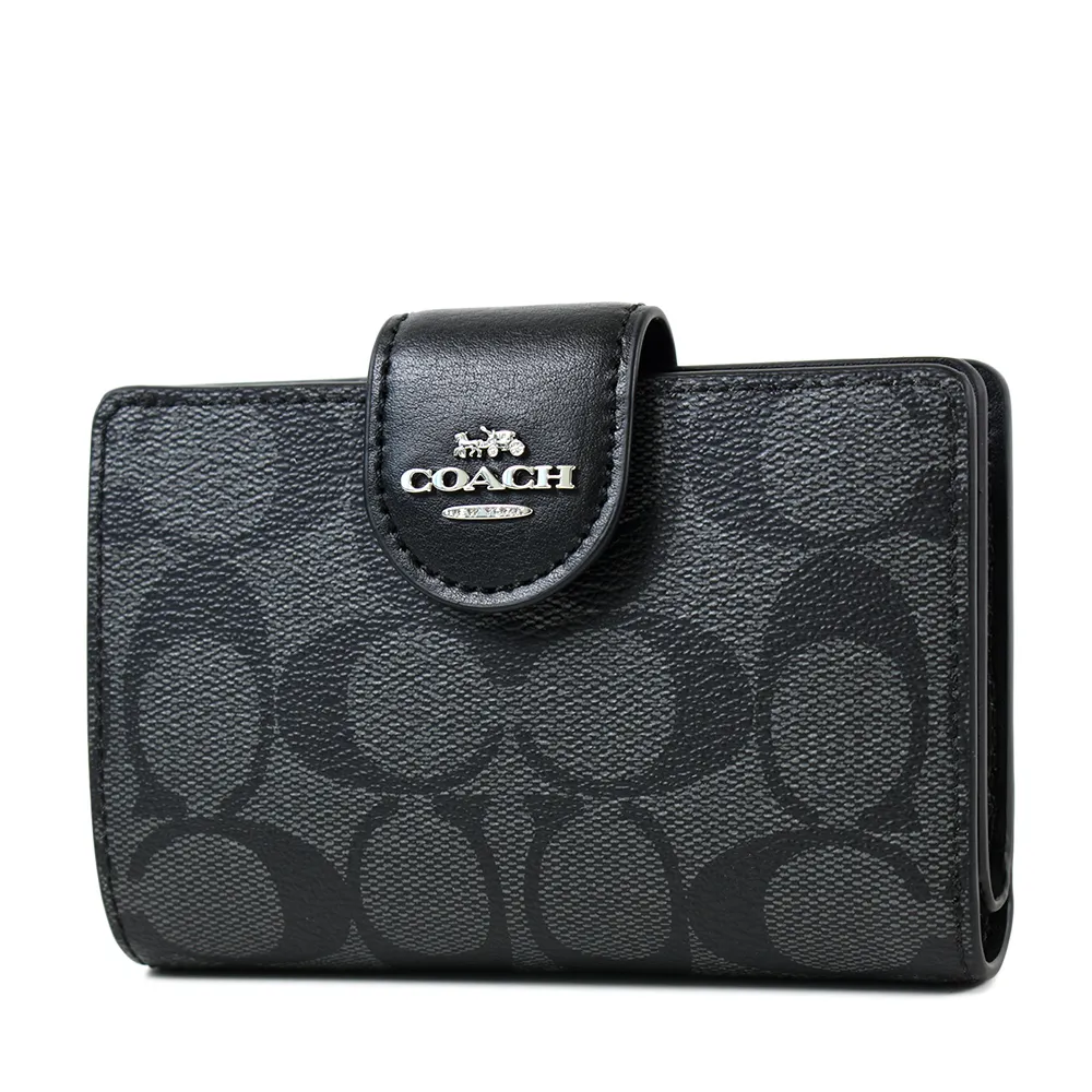 COACH 立體馬車緹花LOGO防刮釦式中夾-白色 歷史價格詳細信息