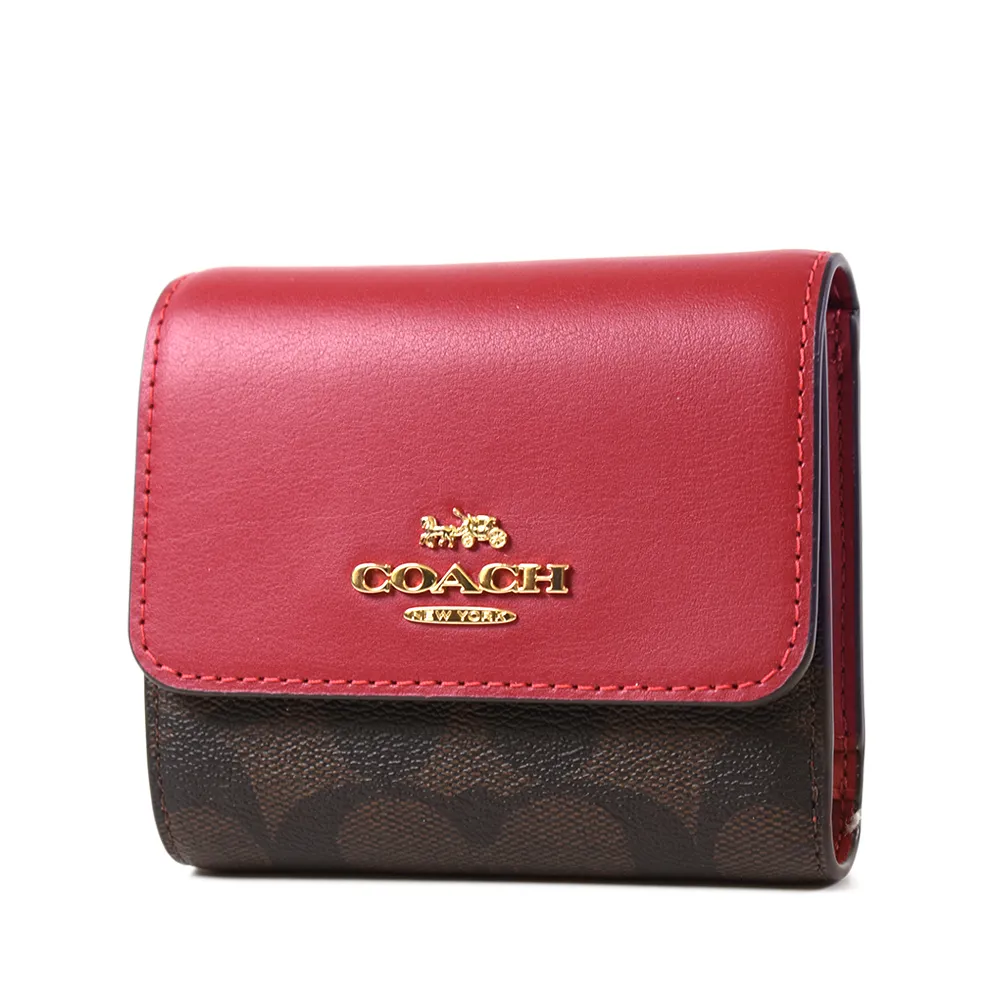 COACH 防刮皮革三折釦式短夾-黑色 歷史價格詳細信息