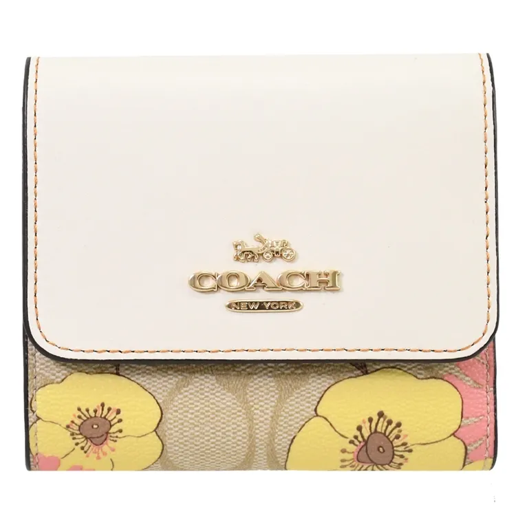 COACH卡其C Logo花印酒紅真皮摺口手掛手機袋長夾 歷史價格詳細信息