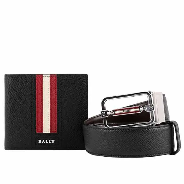 BALLY 壓紋牛皮雙色皮帶+8卡短夾禮盒組 6230622 歷史價格詳細信息