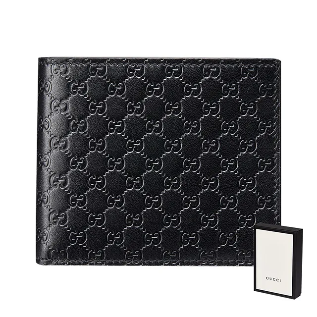 GUCCI Guccissima 小牛皮印花壓紋長型短夾(深藍) 歷史價格詳細信息