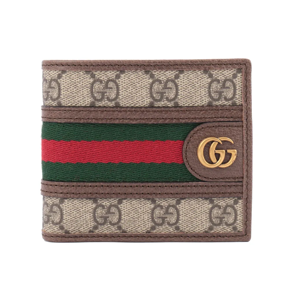 GUCCI GG Ophidia 綠紅織帶及皮革翻蓋長夾(黑色) 719886 DJ2DG 1060 歷史價格詳細信息