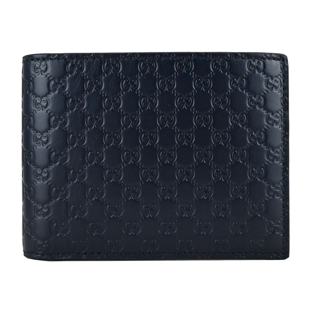 GUCCI Guccissima壓印牛皮對開6卡短夾(深藍色) 260987 BMJ1N 4009 歷史價格詳細信息