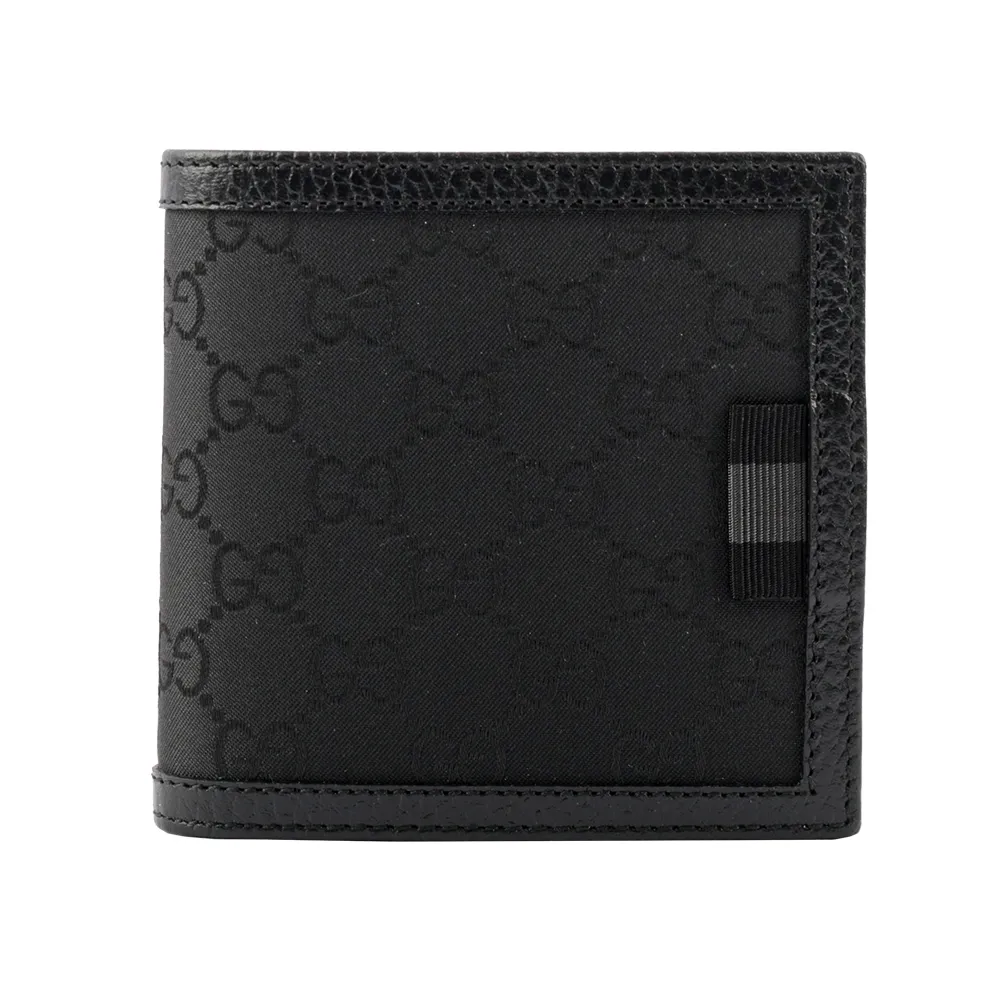 GUCCI 150413 經典雙G緹花皮飾邊雙折短夾.駝/深咖 歷史價格詳細信息