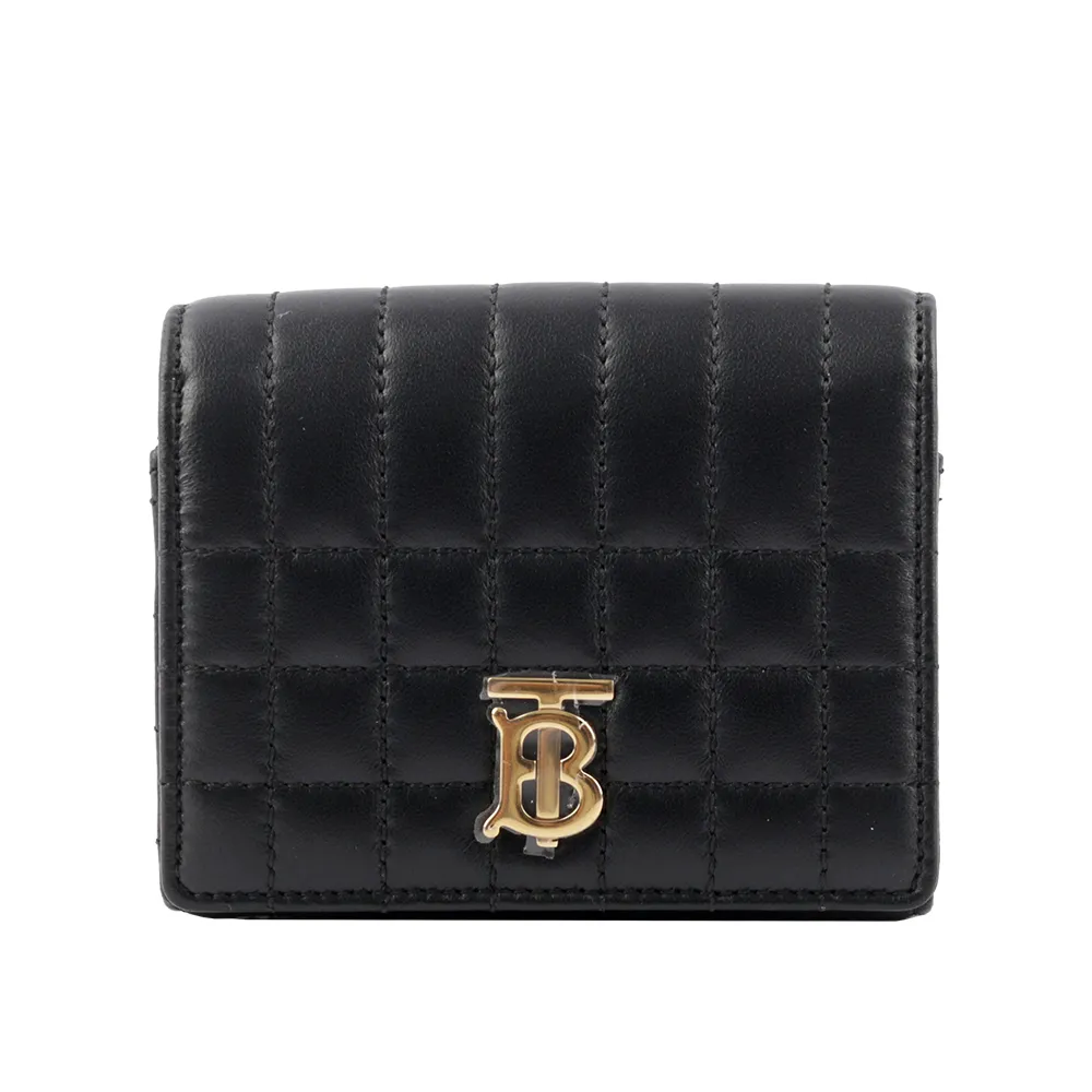 BURBERRY Lola 金字縫線小羊皮翻蓋三折短夾(楓葉棕) 80623761 歷史價格詳細信息