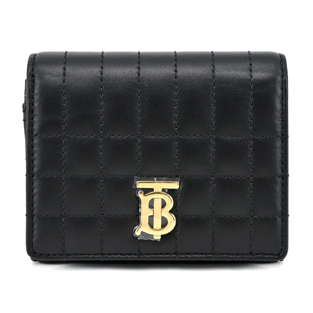 BURBERRY Lola TB LOGO格紋絎縫羔羊卡片夾(黑色) 歷史價格詳細信息