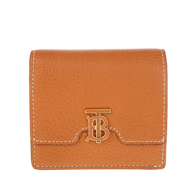 BURBERRY 新款粒面牛皮Thomas Burberry 花押字扣翻蓋長夾 (燕麥米色) 歷史價格詳細信息