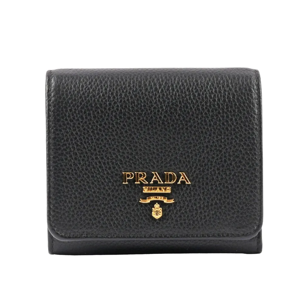 PRADA 浮雕壓印三角牌Logo 防刮皮革對開8卡短夾(黑色) 2MO513 2D1Q F0002 歷史價格詳細信息