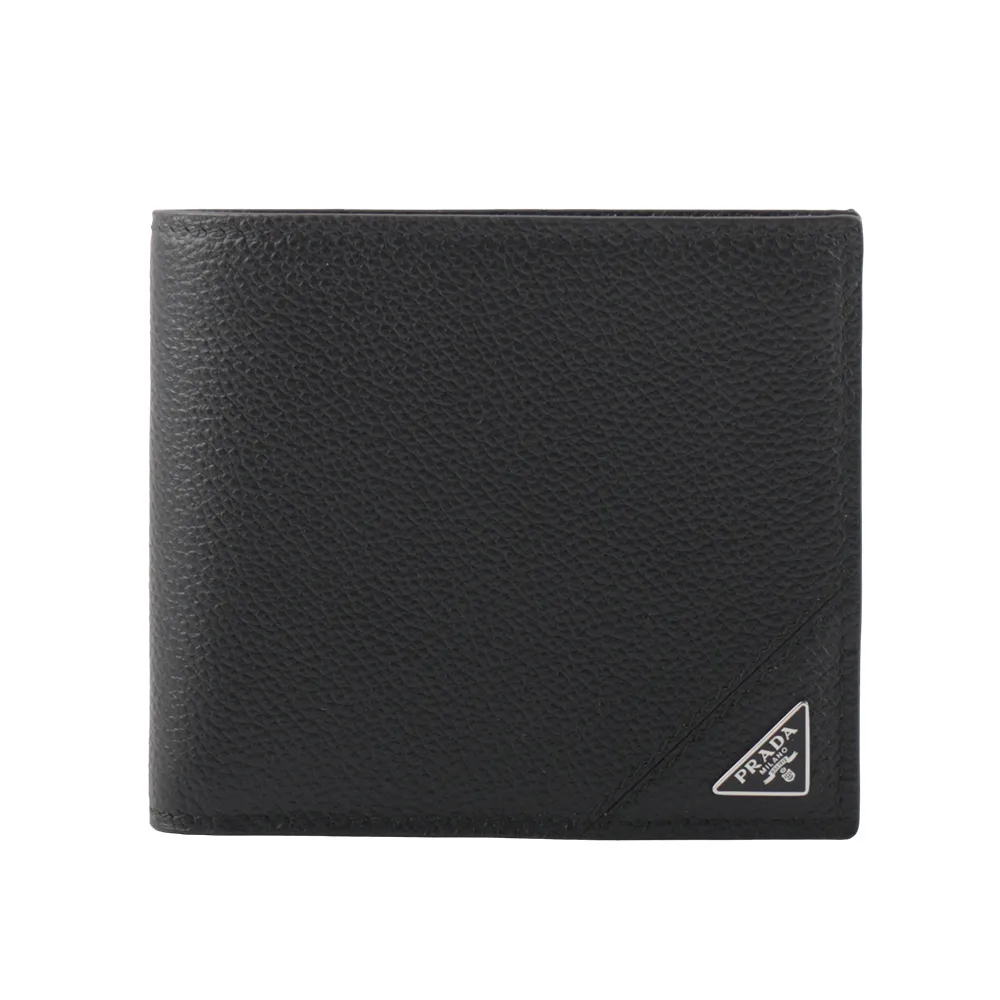 PRADA 三角牌Logo粒紋牛皮對開8卡短夾(黑色) 2MO513 2CB2 F0002 歷史價格詳細信息
