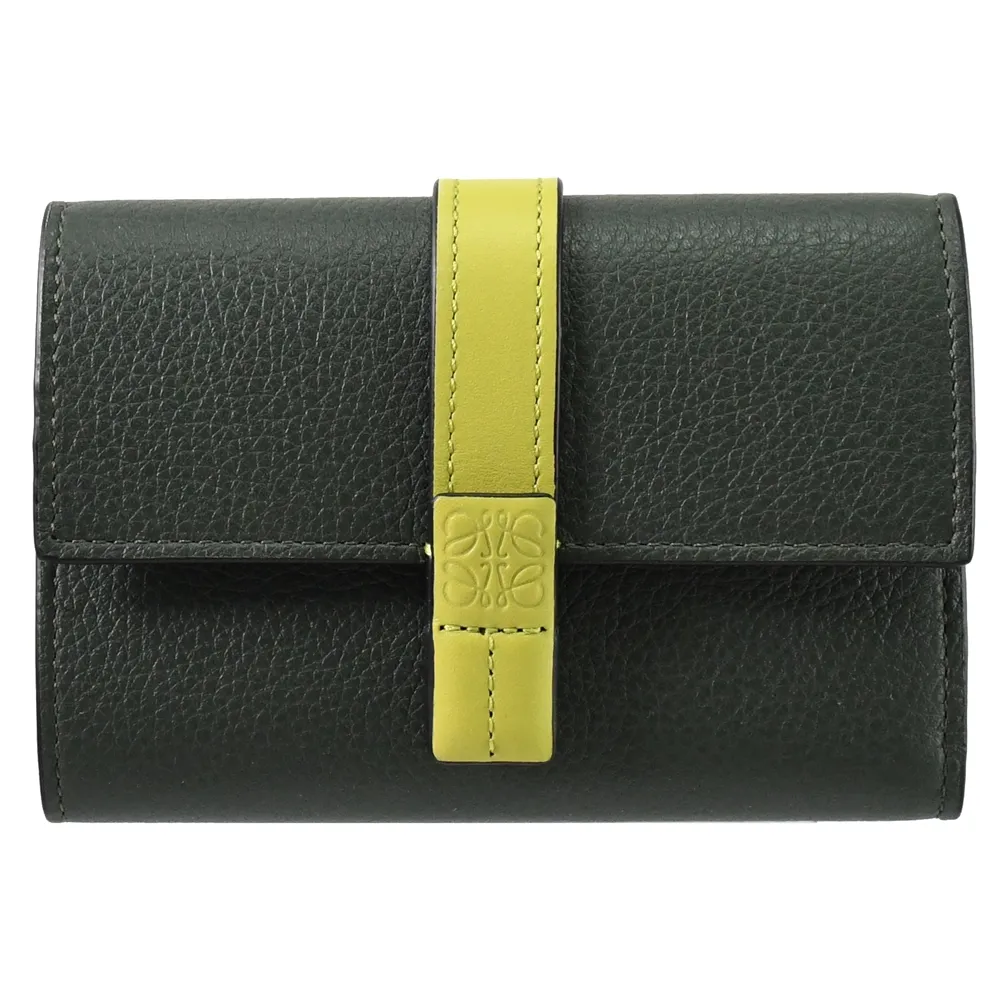 LOEWE 烙印LOGO撞色小牛皮釦式零錢短夾.亮橘 歷史價格詳細信息