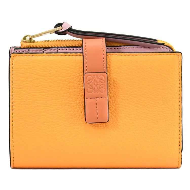 LOEWE 烙印LOGO撞色小牛皮釦式零錢短夾.亮橘 價格比較,價格查詢,歷史價格詳細信息