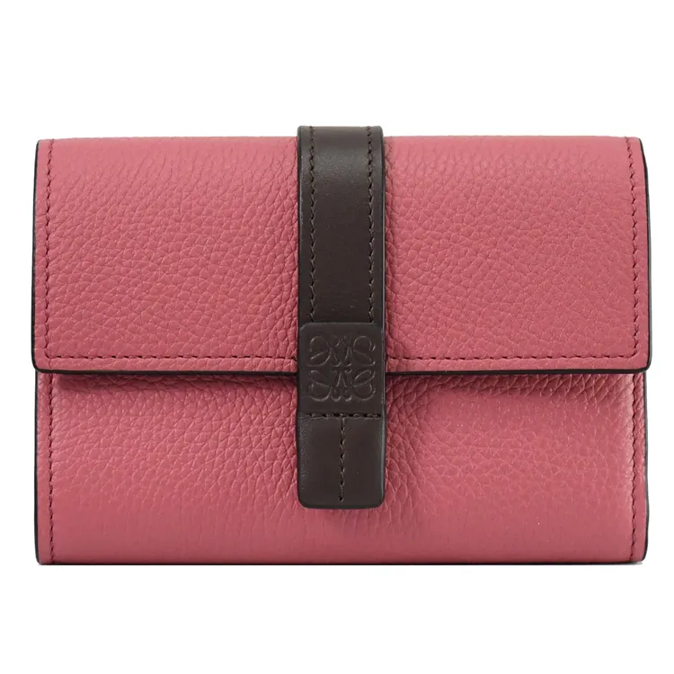 LOEWE 烙印LOGO撞色小牛皮釦式零錢短夾.亮橘 歷史價格詳細信息