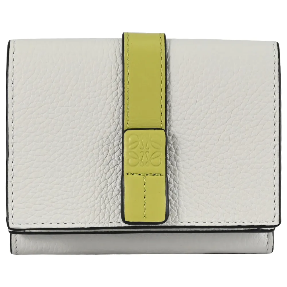 LOEWE 烙印LOGO撞色小牛皮釦式零錢短夾.亮橘 歷史價格詳細信息