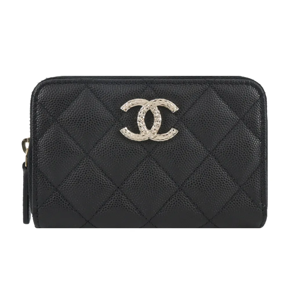 CHANEL 經典螺旋圓圈水鑽雙C LOGO 縷空穿式耳環 (淡金) 歷史價格詳細信息