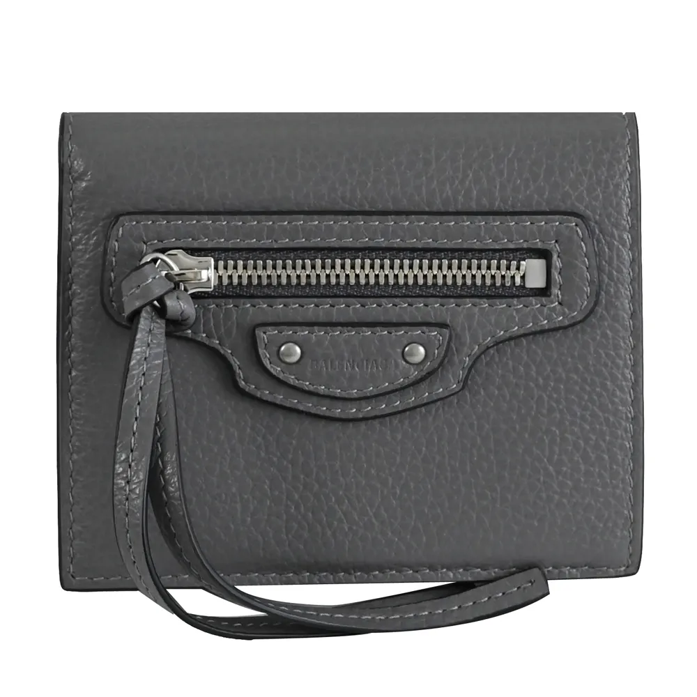 BALENCIAGA 巴黎世家 640115 Neo classic 小牛皮經典拉鍊長夾.灰 歷史價格詳細信息