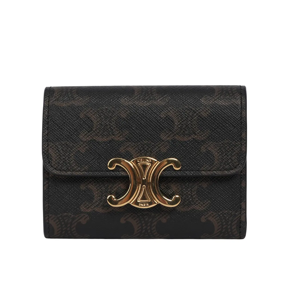 CELINE TRIOMPHE 帆布對開8卡短夾(黑色) 10B652BQB.38NO 歷史價格詳細信息