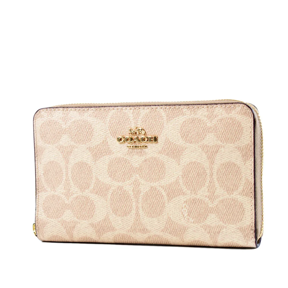 COACH 緹花LOGO防刮拉鍊肩背/斜背二用包-緋紅 歷史價格詳細信息