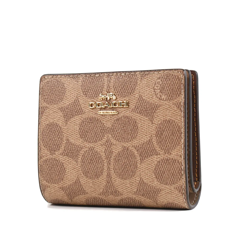 COACH 花朵緹花LOGO防刮皮革釦式掛帶手機包/長夾-白色 歷史價格詳細信息