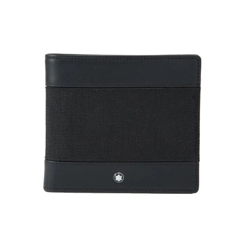 【MontBlanc 萬寶龍】帆布格紋6卡長夾-黑色 歷史價格詳細信息