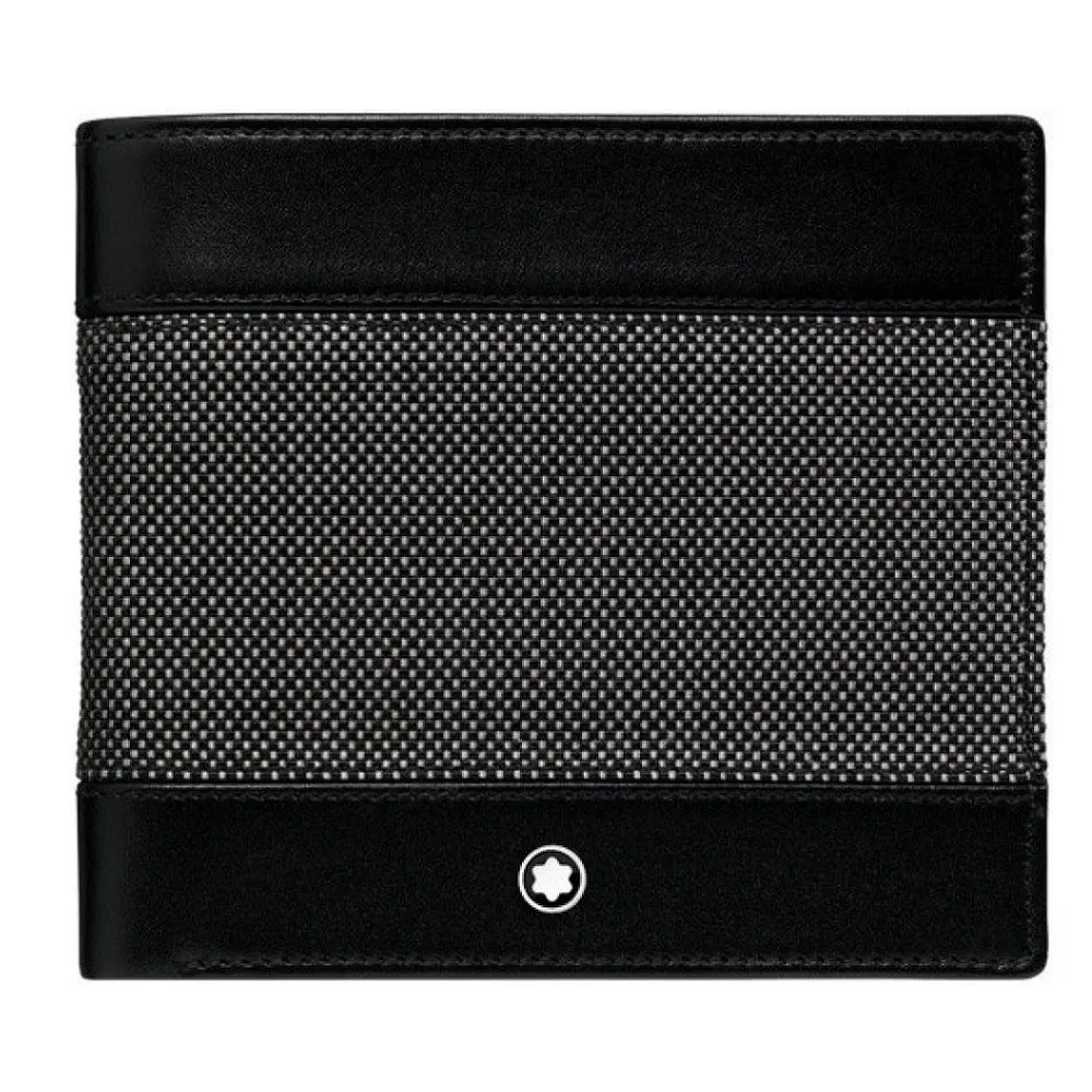 【MontBlanc 萬寶龍】帆布格紋6卡長夾-黑色 歷史價格詳細信息