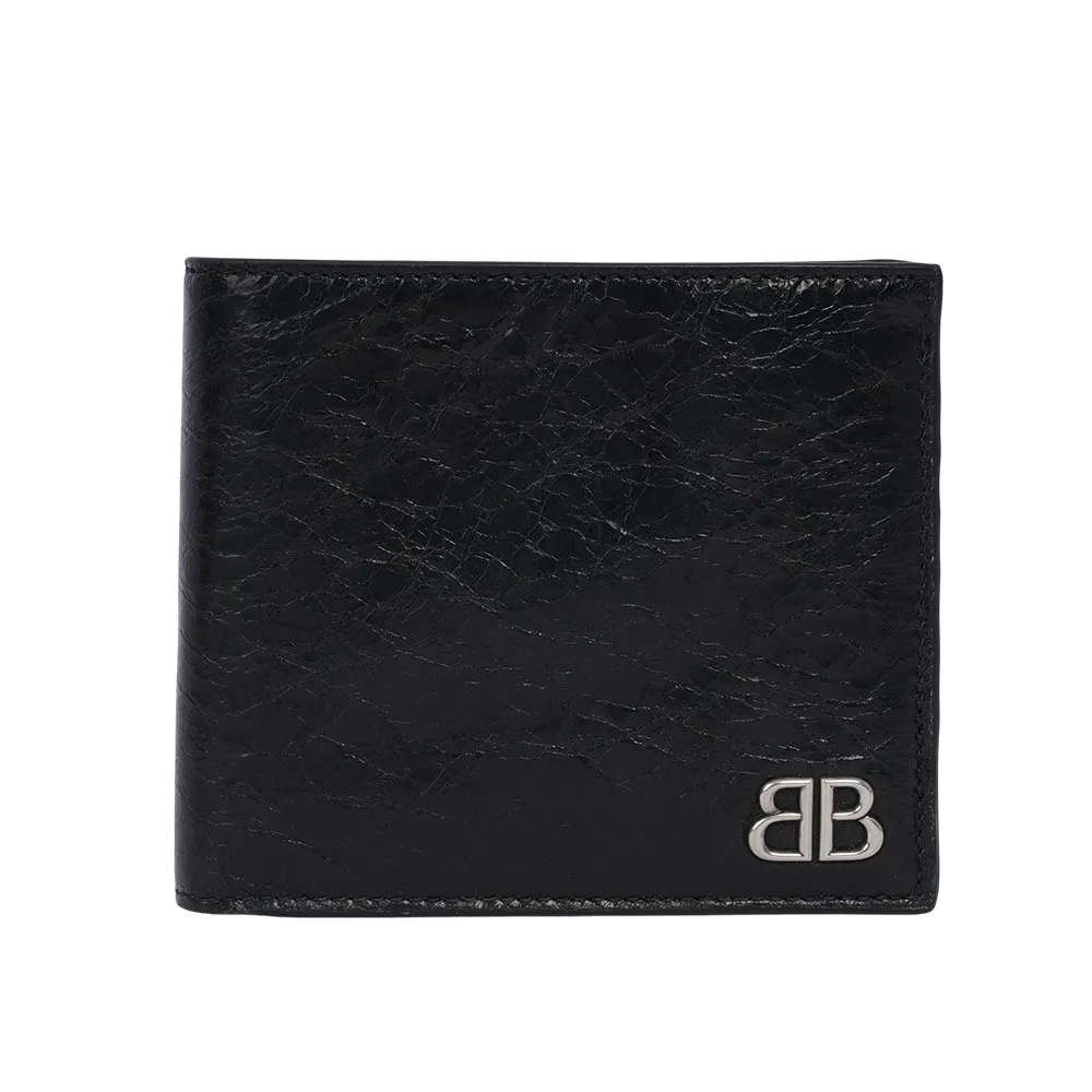 BALENCIAGA BB黃銅LOGO亮面鱷魚壓紋小牛皮3卡扣式三折短夾(迷你/兩色) 廠商直送 歷史價格詳細信息