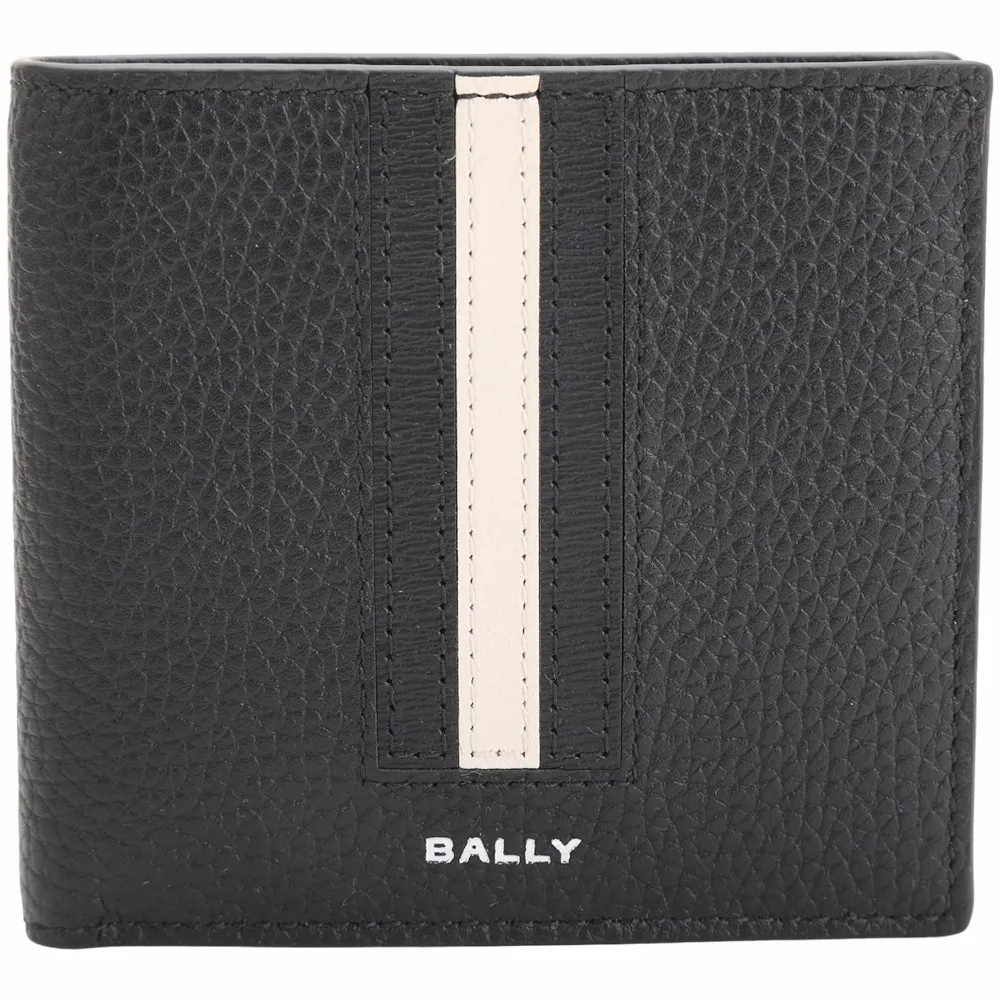 BALLY Ribbon 紅白條紋牛皮ㄇ形拉鍊卡包/零錢包(黑色) 6306560 歷史價格詳細信息