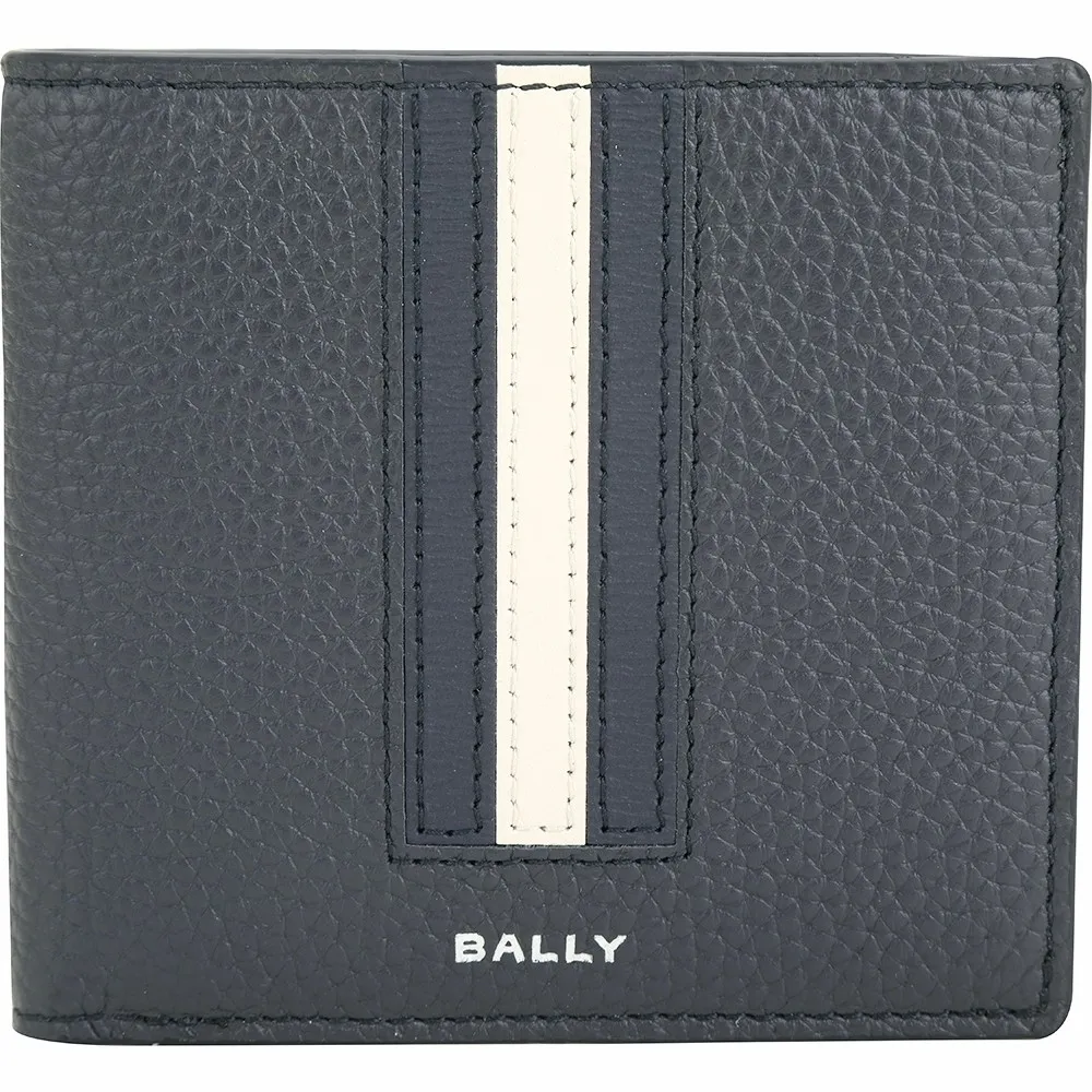 BALLY Ribbon 紅白條紋牛皮ㄇ形拉鍊卡包/零錢包(黑色) 6306560 歷史價格詳細信息
