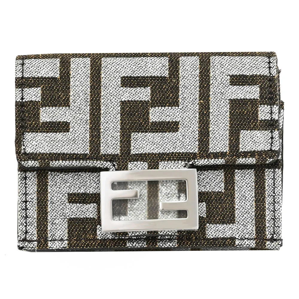 FENDI 8M0395 個性塗鴉LOGO印花三折小短夾.白 歷史價格詳細信息