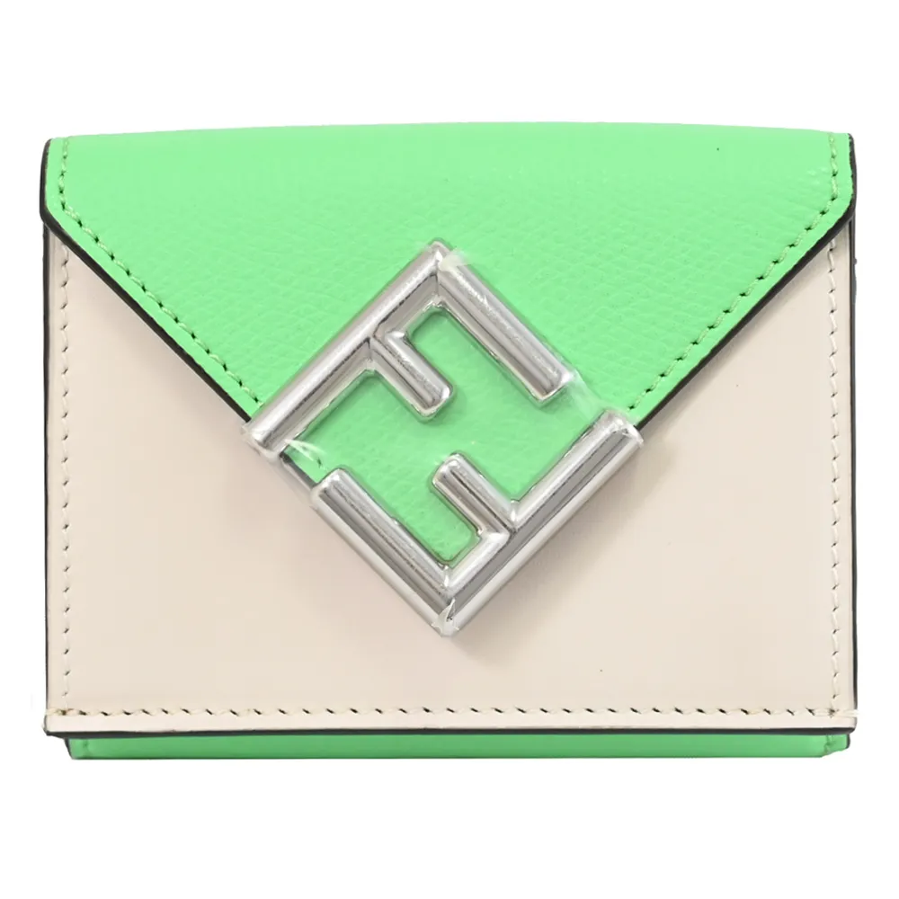 FENDI 8M0395 個性塗鴉LOGO印花三折小短夾.白 歷史價格詳細信息