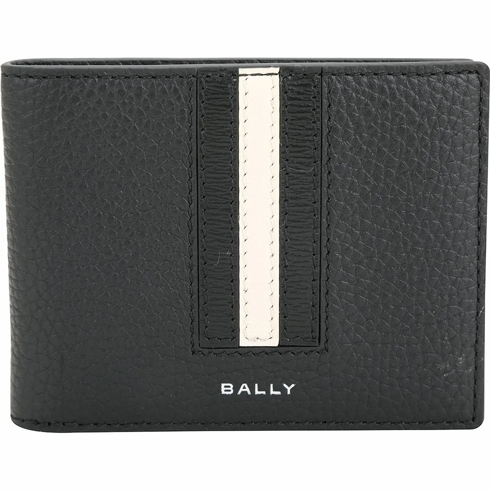 BALLY Ribbon 紅白條紋牛皮ㄇ形拉鍊卡包/零錢包(黑色) 6306560 歷史價格詳細信息