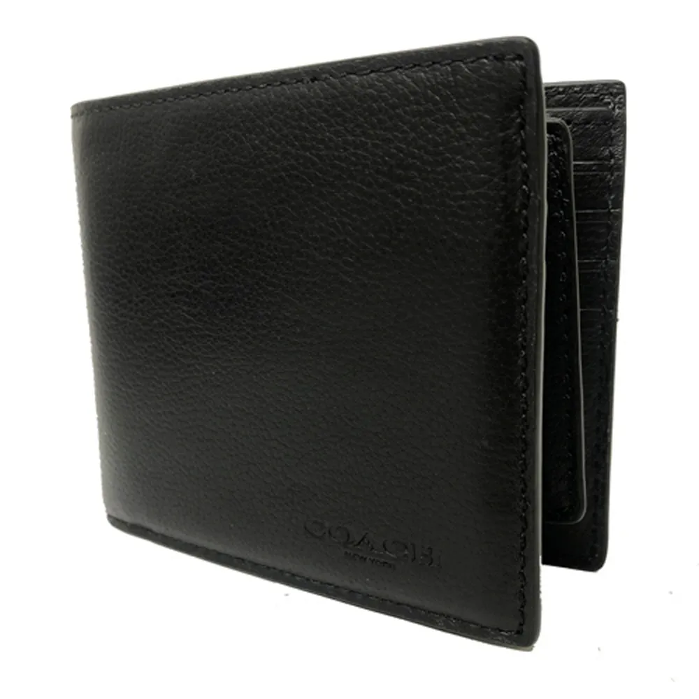 【COACH】素面牛皮男款8卡短夾活動證件夾(奶茶色) 歷史價格詳細信息