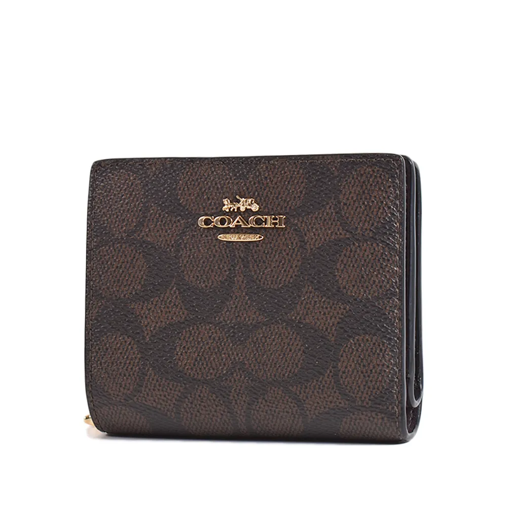 COACH 花朵緹花LOGO防刮皮革釦式掛帶手機包/長夾-白色 歷史價格詳細信息